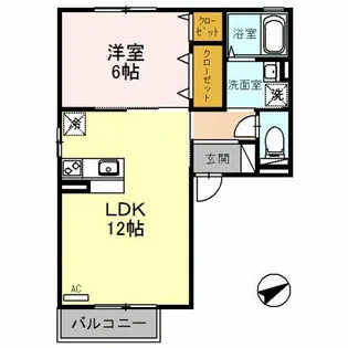 クロッシュ・デュ・ボヌール Ⅰ【101号室】の間取り