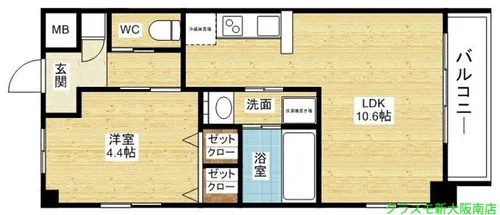 スプランディッド新大阪キャトル【9階】の間取り
