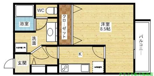 シャトー弁天参番館【9階】の間取り