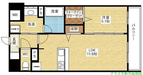 エムズセントラル上新庄【5階】の間取り