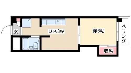 1DKの間取り画像