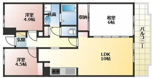 グリーンヴィラ御領【1階】の間取り