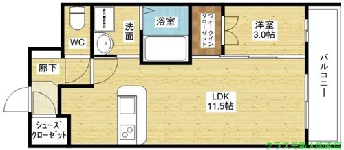 レジュールアッシュ塚本レジデンス【9階】の間取り