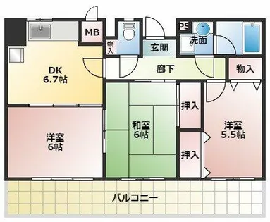 フレアコートコスモ【2階】の間取り