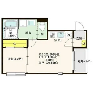 ハーモニーテラス九重町II【1階】の間取り