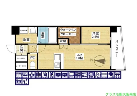 セレニテ新大阪ミラク弐番館【2階】の間取り