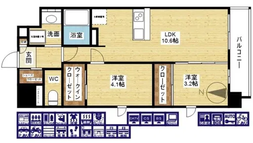 シーズンフラッツ新大阪【4階】の間取り