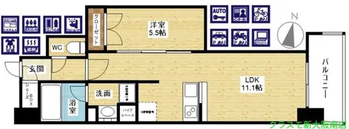 リビオメゾン新大阪【5階】の間取り