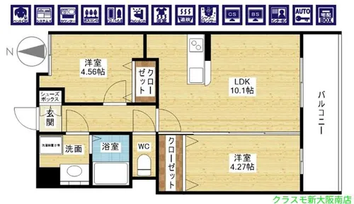 GRANDSTEADY西中島【2階】の間取り