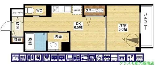 Mv.imp大阪塚本【8階】の間取り