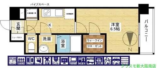 ファーストフィオーレ塚本リベルテ【4階】の間取り