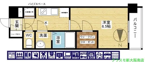 ファーストフィオーレ塚本リベルテ【3階】の間取り