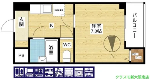 サンクス東三国【6階】の間取り