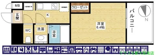 アドバンス大阪ビヤン【6階】の間取り