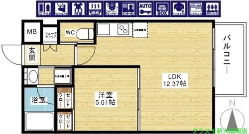 プレジオ三国EURO【907号室】の間取り