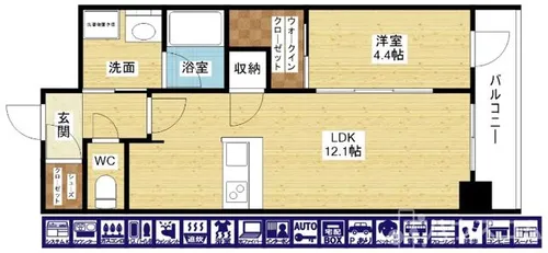 ジオタワー大阪十三【4階】の間取り