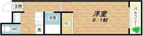 CITY SPIRE上本町【7階】の間取り