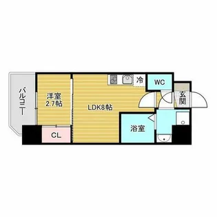 セレニテ夕陽丘エクラ【3階】の間取り