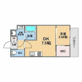 セレニテ甲子園プリエ【5階】の間取り