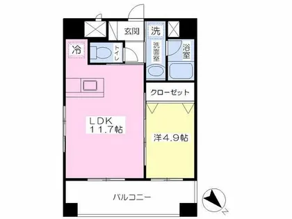 ラフィーネ金田【4階】の間取り