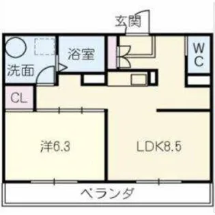 スペースヒルズ【103号室】の間取り