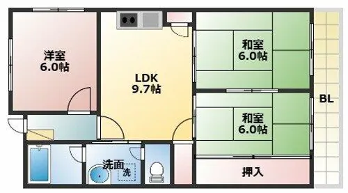 メゾンサンガ【3階】の間取り