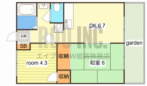 ノーブル御立【2-C号室】の間取り