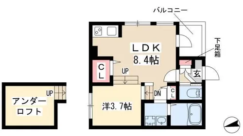 ハーモニーテラス野並Ⅴ【102号室】の間取り