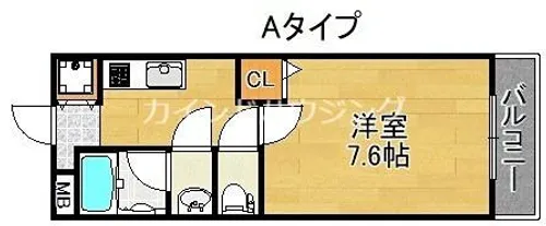 ラフィーネ住之江【2階】の間取り