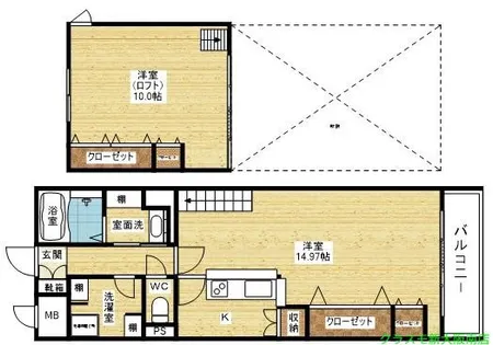 プリンスコート新高【1階】の間取り