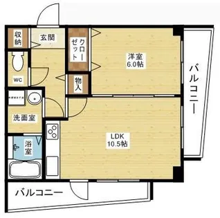 キャニスコート上新庄【4階】の間取り