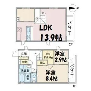 CELENEST浄心【4階】の間取り