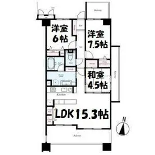 ハートヒルズ栄東【6階】の間取り