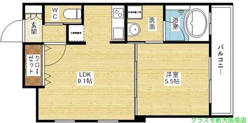 アーバンフラッツ西中島【3階】の間取り