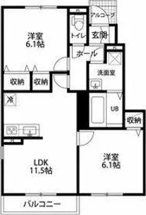 クレール リラ【1階】の間取り