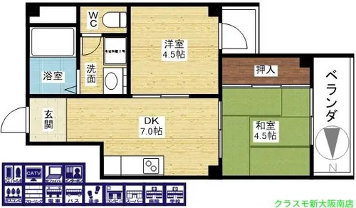 アローハイツ【7階】の間取り
