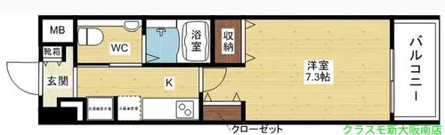 セレッソコートリバーサイドOSAKA【6階】の間取り