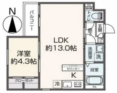 fika城野【1階】の間取り