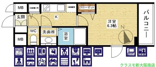 プレサンス新大阪ザ・シティ【2階】の間取り