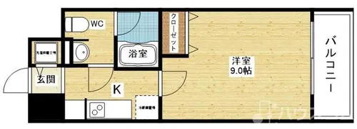 プラウドフラット新大阪【9階】の間取り