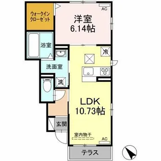 DーROOMジーエー【1階】の間取り