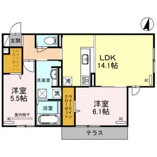 Confort三国ケ丘【3階】の間取り