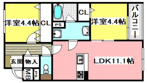 Loire FⅡ【1階】の間取り