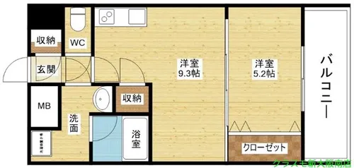 スプランディッド三国Ⅰ【9階】の間取り