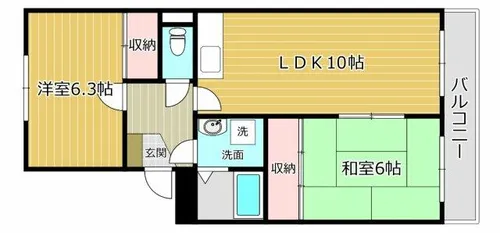 フロンティア高槻【1階】の間取り