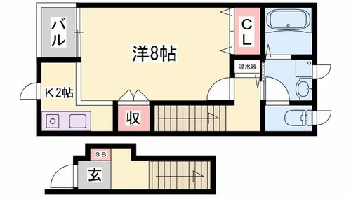 ル・シエール姫路【205号室】の間取り
