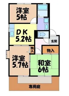 グランデール南山E棟【1階】の間取り