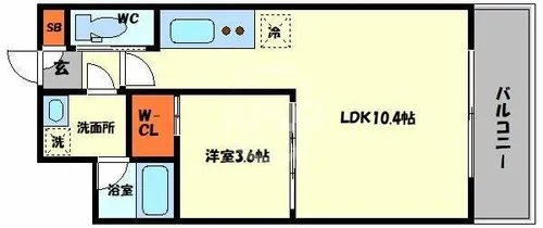 プレジオ弁天町EURO【2階】の間取り