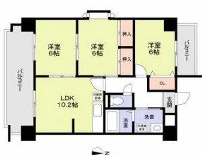 生野プラザ【2階】の間取り