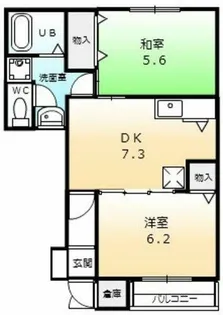 ボーシャルダンB【1階】の間取り
